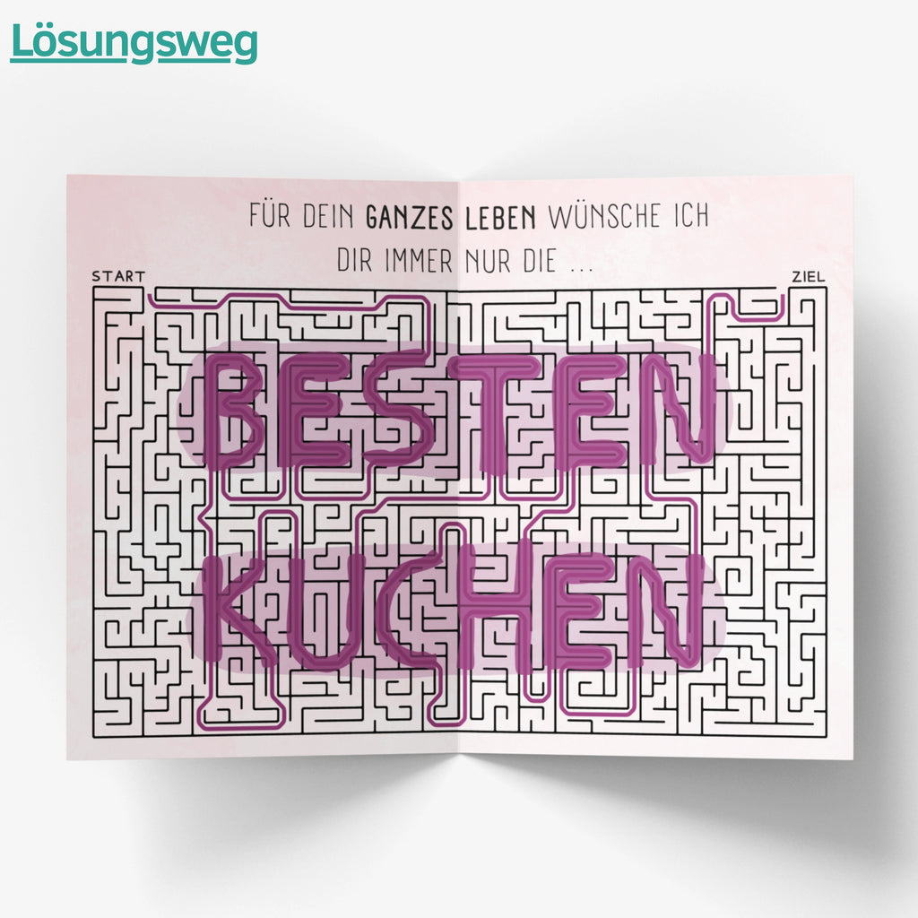 Geburtstags-Rätselkarte: "Immer nur die Besten Kuchen" - Wünsche